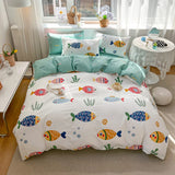elvesmall Four-Season Universal Flower Style Cotton Bedding Set: 1 Duvet Cover 2 Pillowcases (No Sheets), Suitable for Singles or Couples