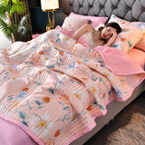 elvesmall Plaid Summer Cool Quilt Washed Cotton Comfortable Lightweight Air Condition Thin Comforter Simple Feather Blanket For Adults Kid