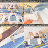 elvesmall Bedding Set for Girl Boy Bedroom KIDS Modern Comforter Duvet Cover Flat Sheet Pillowcase  Home Textile Soft Bed Linen