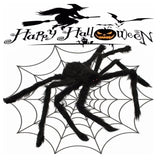 elvesmall  30cm/50cm/75cm/90cm/125cm/150cm/200cm Black Plush Spider Horror Halloween Decor Haunted House Prop Indoor Outdoor Giant Decor