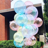 elvesmall 20Pcs 10inch Crystal Bubble Balloons Pastel Colorful Transparent Latex Balloons Birthday Party Decor Wedding Helium Globals