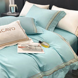 elvesmall  Luxury Egyptian Cotton Bedding Set Embroidery Duvet Cover Set Quilt Cover Fitted/Flat Sheet Pillowcase  Home Textiles Bedspreads