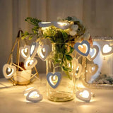 elvesmall Christmas Wood House LED Light Xmas Tree Decorative Light String Wall Hanging Decoration Christmas Atmosphere Decor