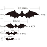 elvesmall  44PCS 3D Black PVC Bat Decoration Halloween Party DIY Decor Wall Sticker Bar Room Halloween Party Scary Decoration Props