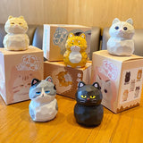 elvesmall Resin Cat Figurines Home Desktop Decoration Ragdoll Ocelot Orange Cat Standing Pendant Living Room Children Bedroom Decor