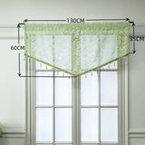 elvesmall Green Valance Sheer Drape for Small Window Short Curtain With Lace Beads Bottom Kitchen Home Decoration Blinds #E