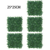 elvesmall 20PCS Artificial Flowers Boxwood Grass 25x25cm Backdrop Panels Topiary Hedge Plant Garden Backyard Fence Greenery Wall Decor