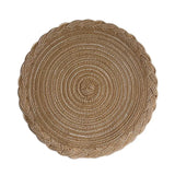 elvesmall 8PCS Decor Table Products Woven PlacematS Heat MATS  Round Tables  Placemats Coasters Party Wedding Home Decoration Props