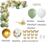 elvesmall Retro Avocado Green Balloons Garland Kit Arch Baby Shower Decor Sand White Balloon Arch Birthday Party Decoration Latex Globos