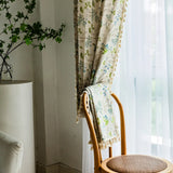 elvesmall Boho Leaf Print Window Curtains with Tassels, Cotton, Botanical Pattern, Semi-Blackout Curtain, Drape for Bedroom, Living Room