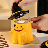 elvesmall Halloween Ghost Cup Fun and Unique Ghost Desgn Gifts for Family Friends Ceramic Mug with Lid