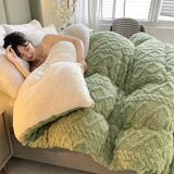 elvesmall  Soft Super Thick Winter Warm Blanket Artificial Lamb Cashmere Weighted Blankets for Beds Cozy Thicker Warmth Quilt Comforter