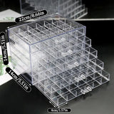 elvesmall Earring Jewelry Box Acrylic Jewelry Storage Box Women's Ring Jewelry Display Box with 5 Drawers and 120 Small Compartment Trays