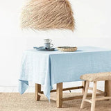 elvesmall 100% Stone-washed Linen Solid Color Table Cover,Natural Fabric Tablecloth,for Kitchen Dining Room Party Holiday Tabletop Decor