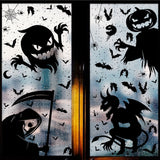 elvesmall Halloween Giant Ghost Monster Ghost Shadow Window Sticker Witch Death Bat Skeleton Helloween Party Decor Electrostatic Sticker