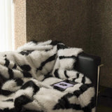 elvesmall  Luxury Faux Fur warm blanket for Winter double layer thickened Blankets for Bed Plaid Plush Sofa Blankets Microfiber bedding