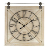 elvesmall 28" Indoor Rustic White Farmhouse Analog Wall Clock With Quartz Movement Decoration for Home Large Living Room Wall Clock Decor