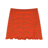 srczz  Y2k Orange Striped Suit Fungus Edge Long-sleeved Knitted Cardigan Women's  Autumn Short Skirt 2-piece Set