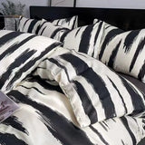 elvesmall Simple Love Heart Bedding Set Girls Floral Duvet Cover Flat Sheet Pillowcase No Filling Soft Polyester Queen Bed Linens