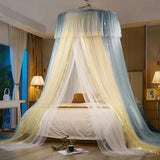elvesmall Large Space Dome Hanging Mosquito Net Free Install Double Bed Mosquito Net Foldable Princess Style Lace Gauze Bed Curtain