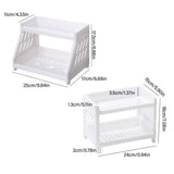 elvesmall Double Layer Desktop Storage Rack Plastic Large Capacity Storage Shelf Multi-functional Stationery Holder