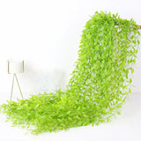 elvesmall 104cm Green Artificial Leaves Plants Vine Wedding Party Home Garden Fence Decoration Rattan Wall Hanging Wicker Ivy