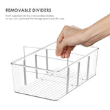 elvesmall 4 Grids Refrigerator Organizer Bins Soda Can Beverage Transparent Fridge Kitchen Container Cabinets Holder Fresh Storage Box
