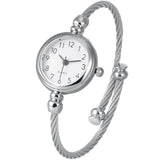 elvesmall Womens Jewelry Bracelet Cuff Watches Women Bangle Cuff Wrist Bracelet Watch Stainless Steel Wire Band Dress