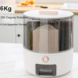 elvesmall Rotating Miscellaneous Grain Bucket Divided Into Five Grain Sealed Insect Proof And Moisture-Proof Storage Rice Noodle Box