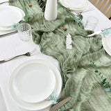 elvesmall  Table Runner Semi-Sheer Personalize Vintage Wedding Decoration Kitchen Dinner Tablecloth Retro Boho Event Designing