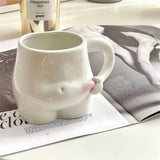 elvesmall  -  320ml Ceramic Cup Cute Belly Cup Funny Coffee Cup Art Milk Cup Modern Living Room Home Decoration Accessories Creative Mug Gift