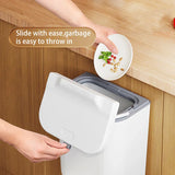 elvesmall  Wall Mounted Cabinet Trash Can with Lid Basket Storage Bucket Household Organization Rack Modern Home Bathroom Kitchen Trash Can