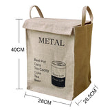 elvesmall Storage Crate with Lid Folding Jute Basket Portable Bag for Home Stationery Sundries Toys Organizer Laundry Gunnysack with Cover