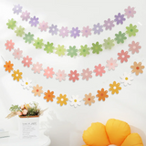 elvesmall 2PCS Gradual Daisy Flowers Pull Flowers Birthday Party Scene Decoration Pull Flag