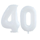 elvesmall 2pcs 30/40inch Giant White Number Balloon 16 18 25 30 40 50 Foil Balloons Birthday Wedding Baby Shower Decoration Figures Globos