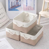 elvesmall Cotton and Linen Foldable Storage Basket for Sorting and Organizing Miscellaneous Items Storage Baskets Woven Basket