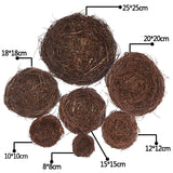 elvesmall 8-25cm Round Rattan Bird Nest Easter Decoration Bunny Eggs Artificial Vine Nest For Home Garden Decor Happy Easter Party Supply