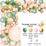 elvesmall Retro Avocado Green Balloons Garland Kit Arch Baby Shower Decor Sand White Balloon Arch Birthday Party Decoration Latex Globos