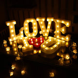 elvesmall  Creative DIY Luminous LED Letter Lights 26 English Alphabet Light for Holiday Home Wedding Birthday Christmas Party Decorations