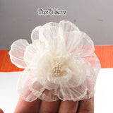 elvesmall 10PCS/Lot Beige Series Mix Styles Set Chiffon Fabric Flowers For Wedding Invitation Artificial Flowers For Dress Hat Decoration