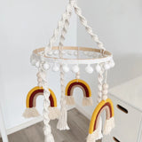 elvesmall  Baby Crib Mobile Rainbow Crib Mobile Wooden Mobile Boho Baby Mobile Bassinet Mobile for Baby Nursery and Ceiling Decorations