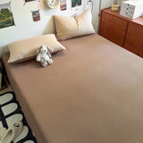 elvesmall New Duvet Cover Super Soft Pure Color Wash Quilt Cover 4-piece Bedding Set 3-piece Dormitory 180x220 200x230 Skin-friendly