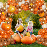 elvesmall Fall Balloon Garland Arch Kit Pumpkin Pine cone Maple Leaf for Autumn Harvest Baby Shower Thanksgiving Birthday Party Decoration
