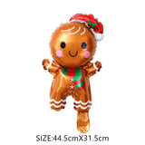 elvesmall  Christmas Balloons Santa Claus Gingerbread Man Xmas Tree Balloons Merry Christmas Holiday Decoration Aluminum Film Balloon