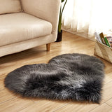 elvesmall Heart Shaped Faux Fur Rug Bedroom Fluffy Shaggy Area Rugs Sheepskin Fuzzy Rug Carpets Throw Shag Rug Sofa Decor Floor Mat Plush