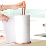 elvesmall Stainless Steel Kitchen Roll Paper Towel Holder Bathroom Tissue Stand Dining Table Vertical Napkins Rack Kitchen Storage Shelf