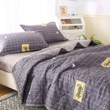 elvesmall New Skin Friendly Quilted Summer Quilt and Pillowcase or Single Quilts Soft Breathable Washable Thin Comforter Double Blanket