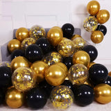 elvesmall 30pcs Silver Black Confetti Latex Balloons Happy Birthday Party Decorations Adult Kids Boy Girl Baby Shower Wedding Supplies