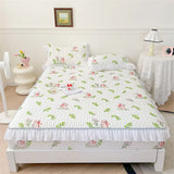 elvesmall Summer Cooling Mattress Cover Couple Cool Sleeping Mat Korean Lace Latex Cold Feeling Sheet Double Folding Bed Protection Pad