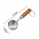 elvesmall 1PC Measuring Cup Gold-Plated Measuring Spoon Measuring Spoon  Coffee Scoop Spoon With Wooden Handle Cake Kitchen Baking Tools